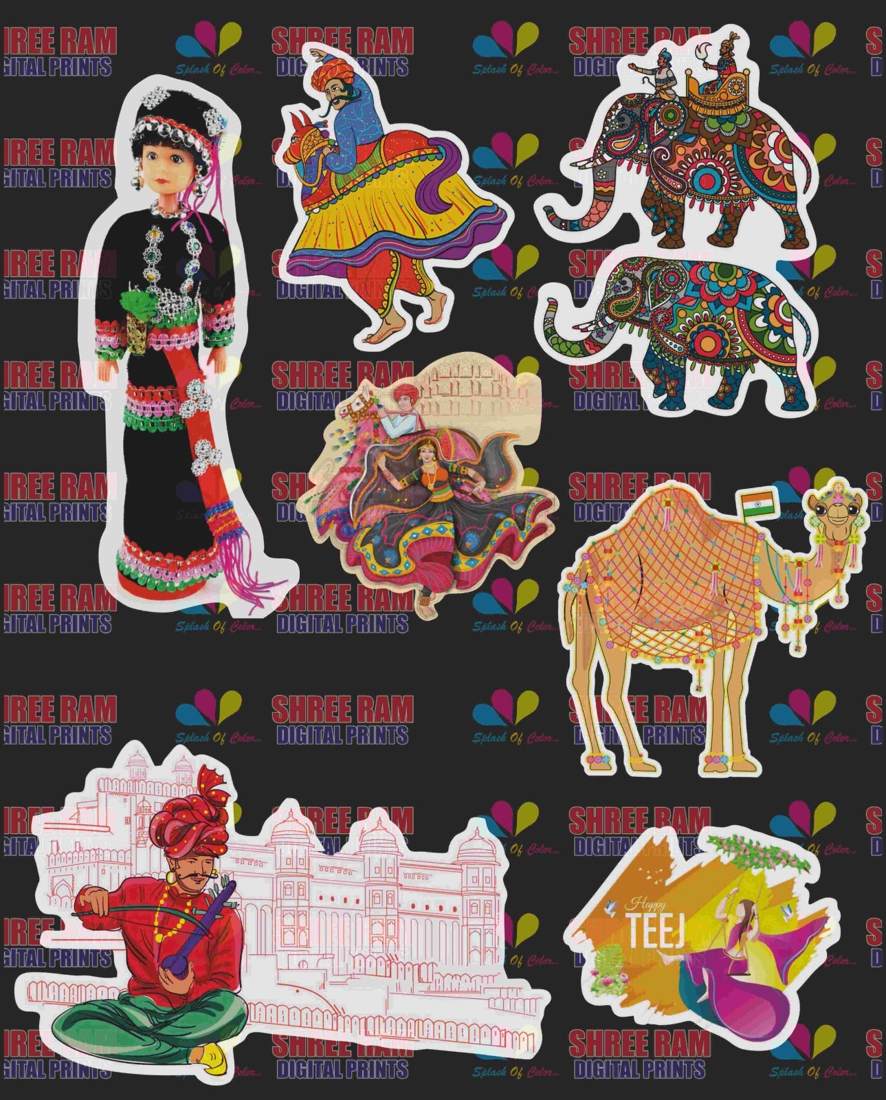 Teej Hamper Cutouts /Tags