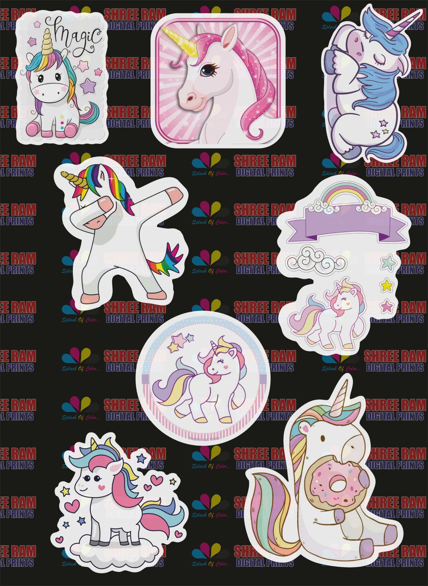 Unicorn Theme Cutouts/Tags For Hampers