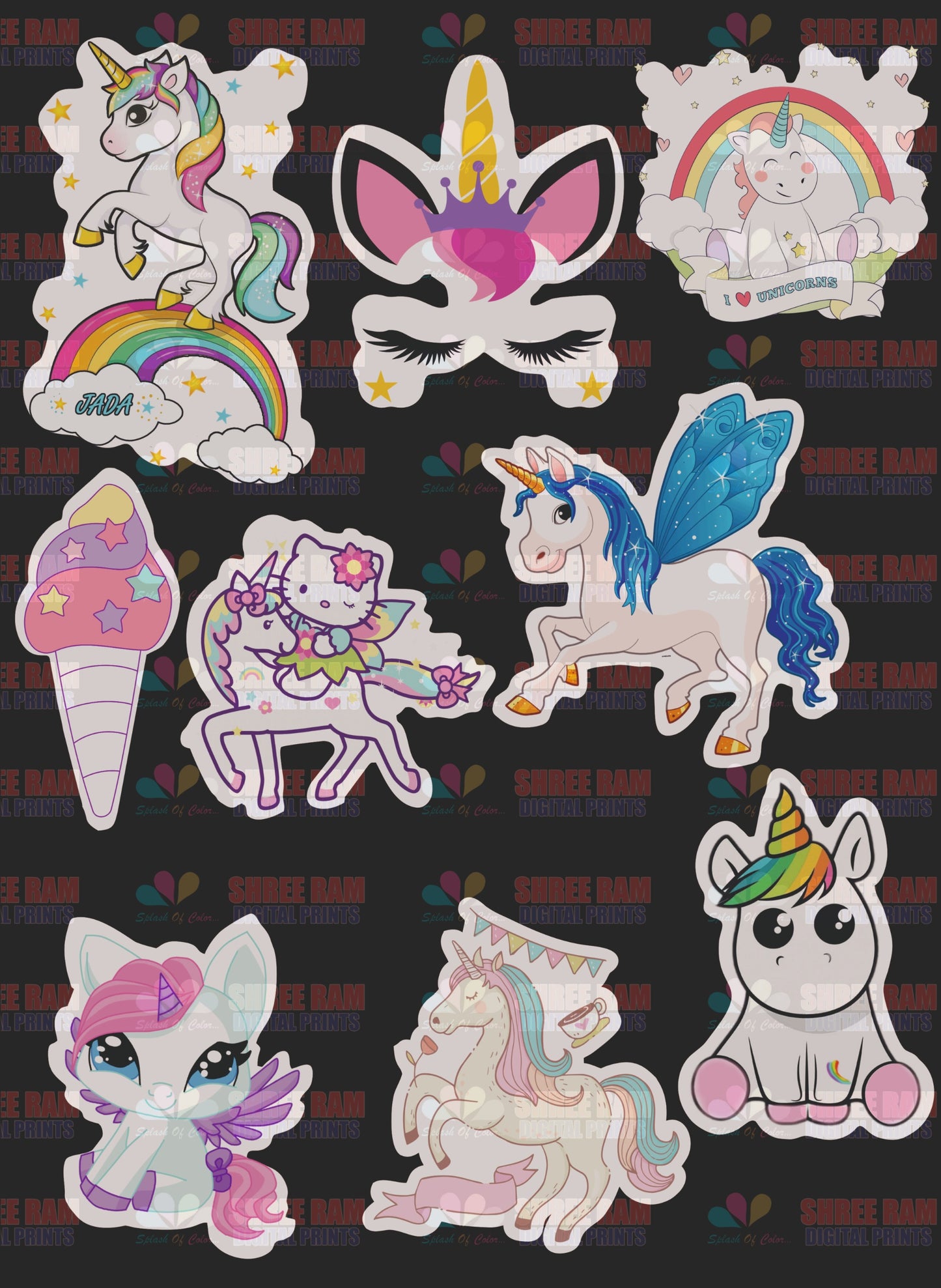 Unicorn Theme Cutouts/Tags For Hampers