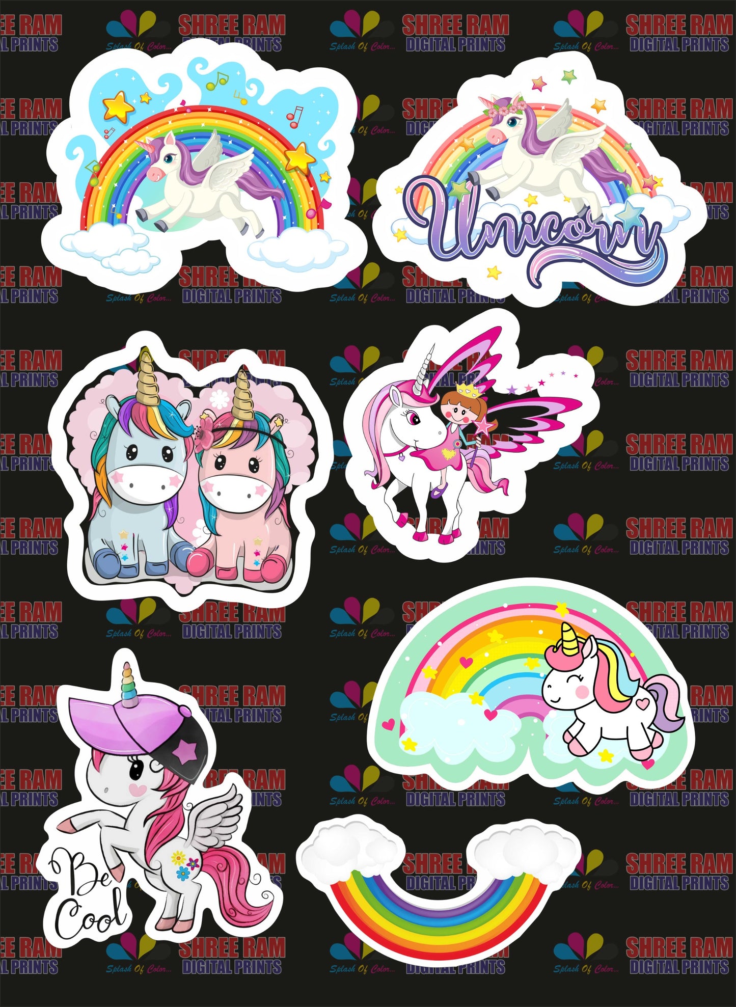 Unicorn Theme Cutouts/Tags For Hampers