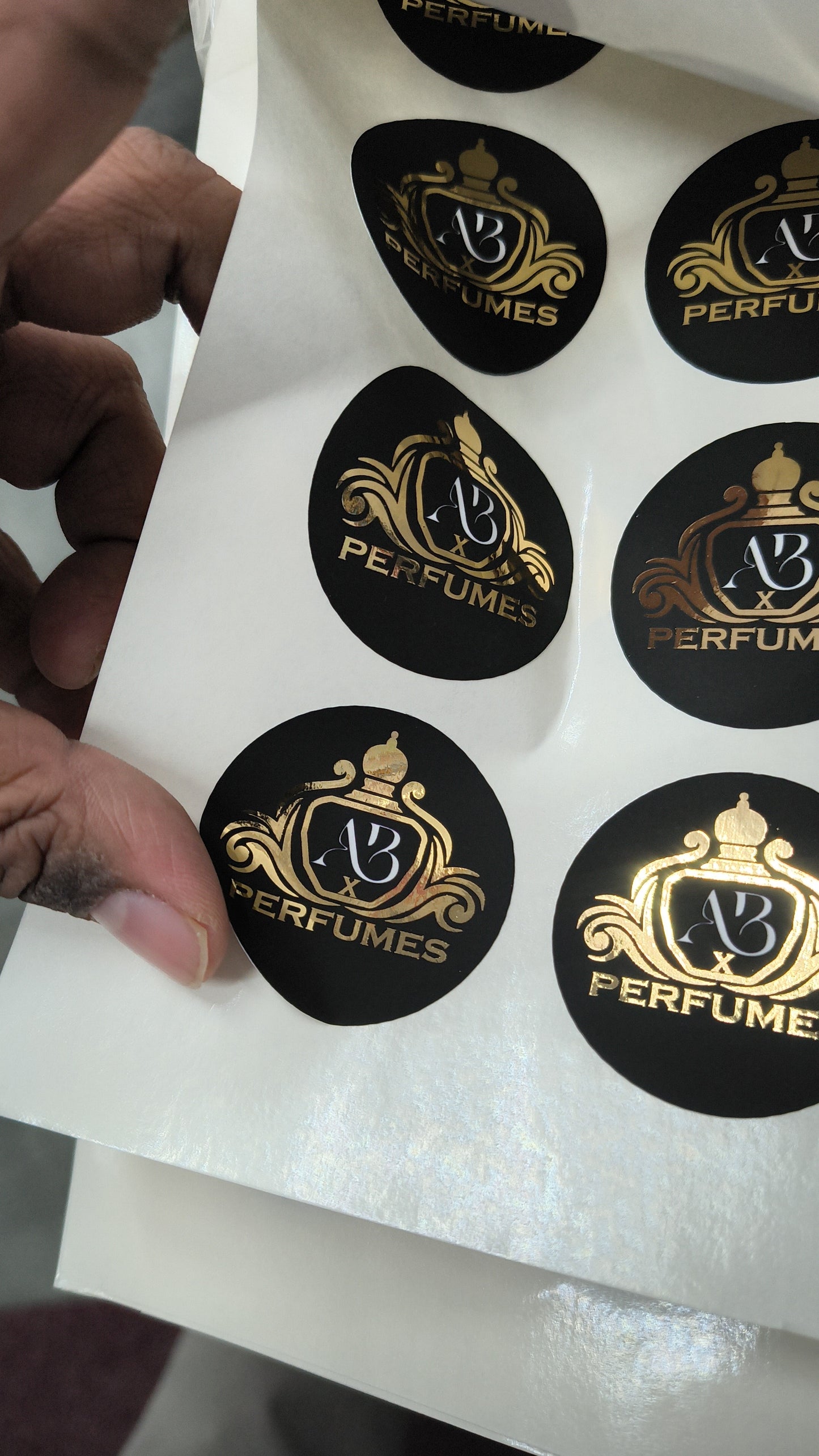 Round Sticker Sheet With Golden Foil