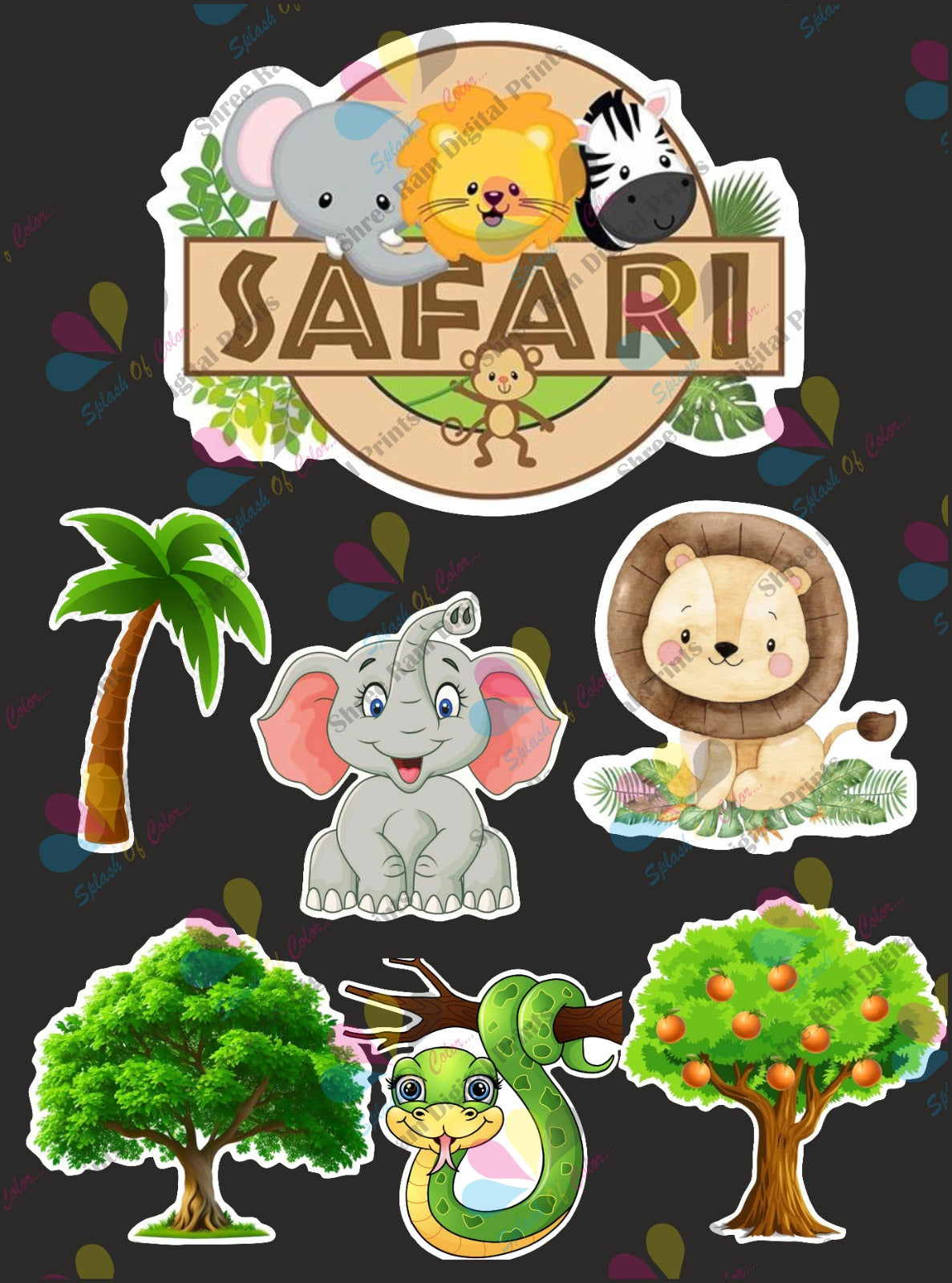 Jungle Theme Party/Hamper Tags/Cutouts