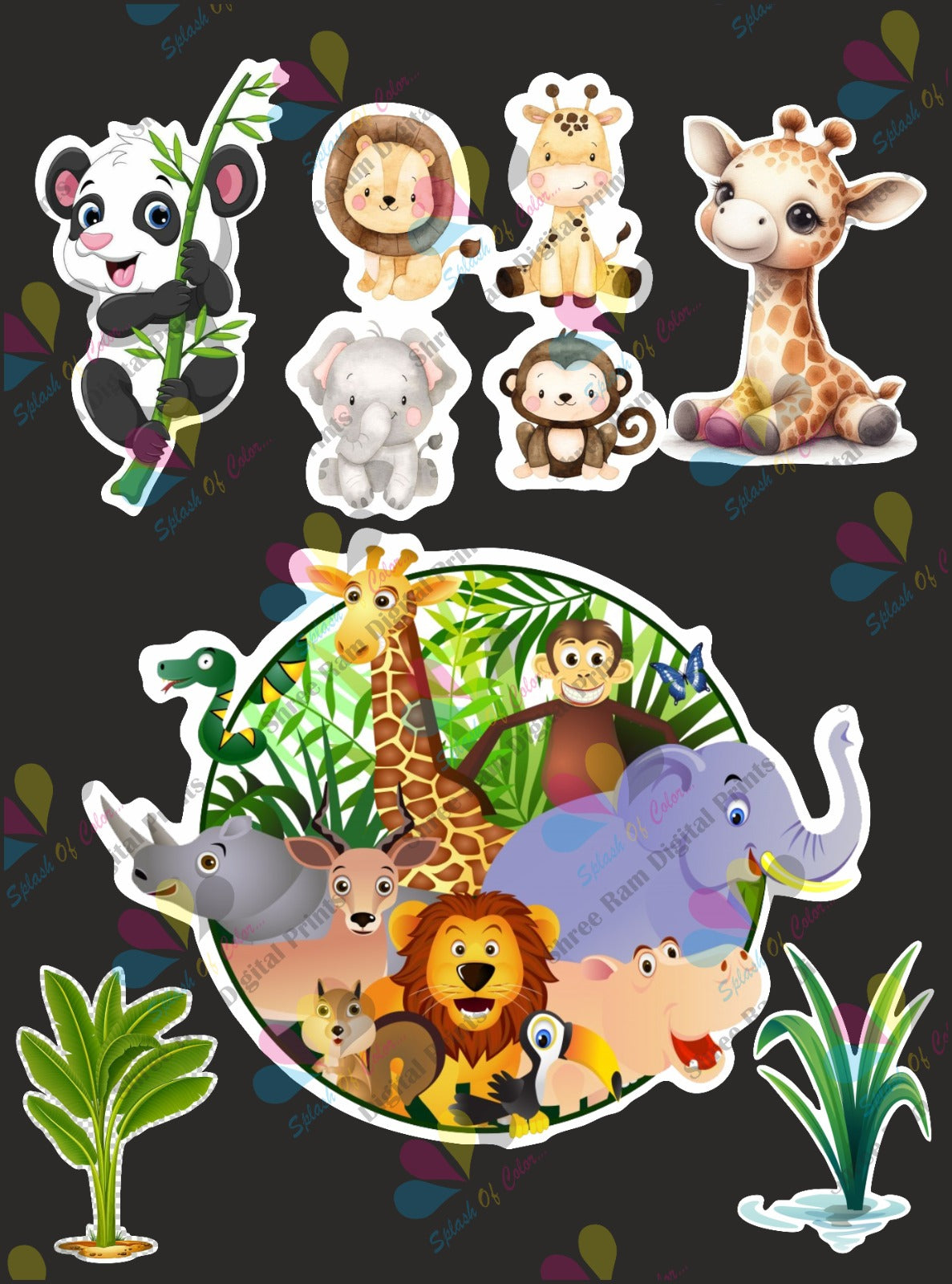 Jungle Theme Party/Hamper Tags/Cutouts